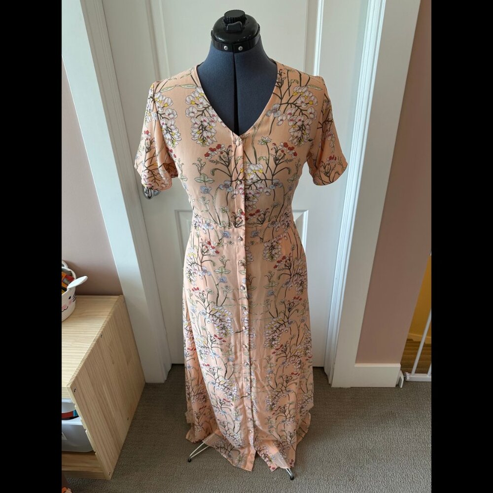 Roolee Button-Front Floral Maxi Dress